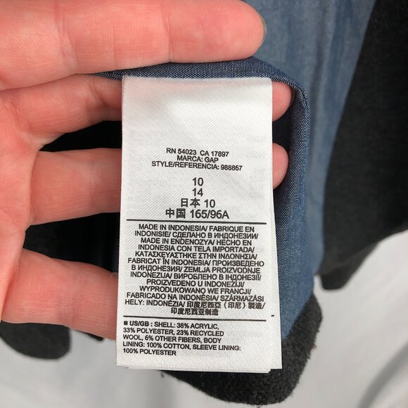 Gap The Academy Blazer preppy academia suit jacket acrylic blend gray 10 womens - Picture 6 of 9